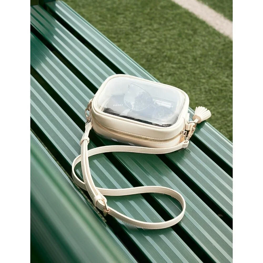 Clear Crossbody Bag PVC Small Stadium Approved Water-Resistant Women